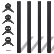vidaXL 4pc Height Adjustable Table Legs 87cm | Replacement Table Leg Set