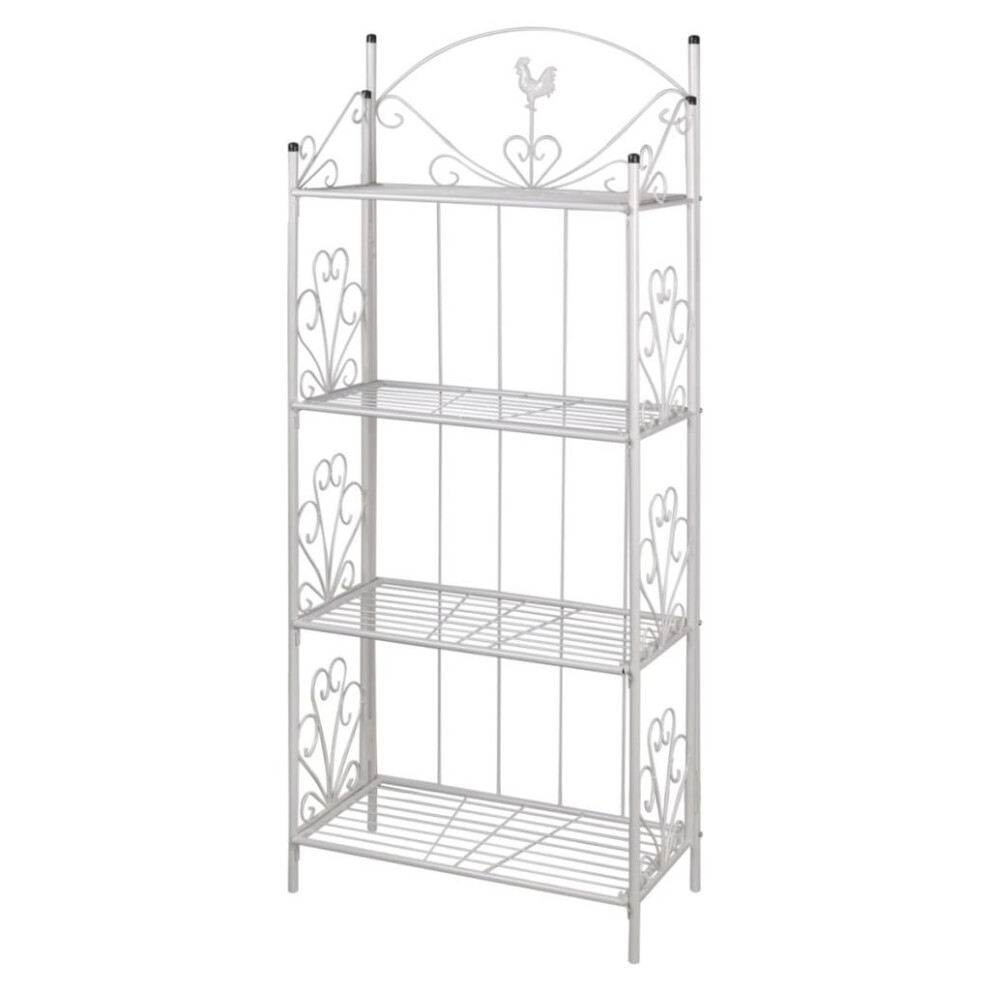 Vidaxl Plant Rack Square Outdoor Garden Flower Pot Display Shelf Rack White
