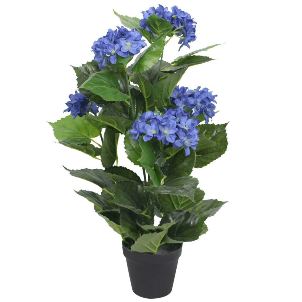 vidaXL Artificial Hydrangea Plant With Pot 60cm Blue Realistic Fake Lifelike