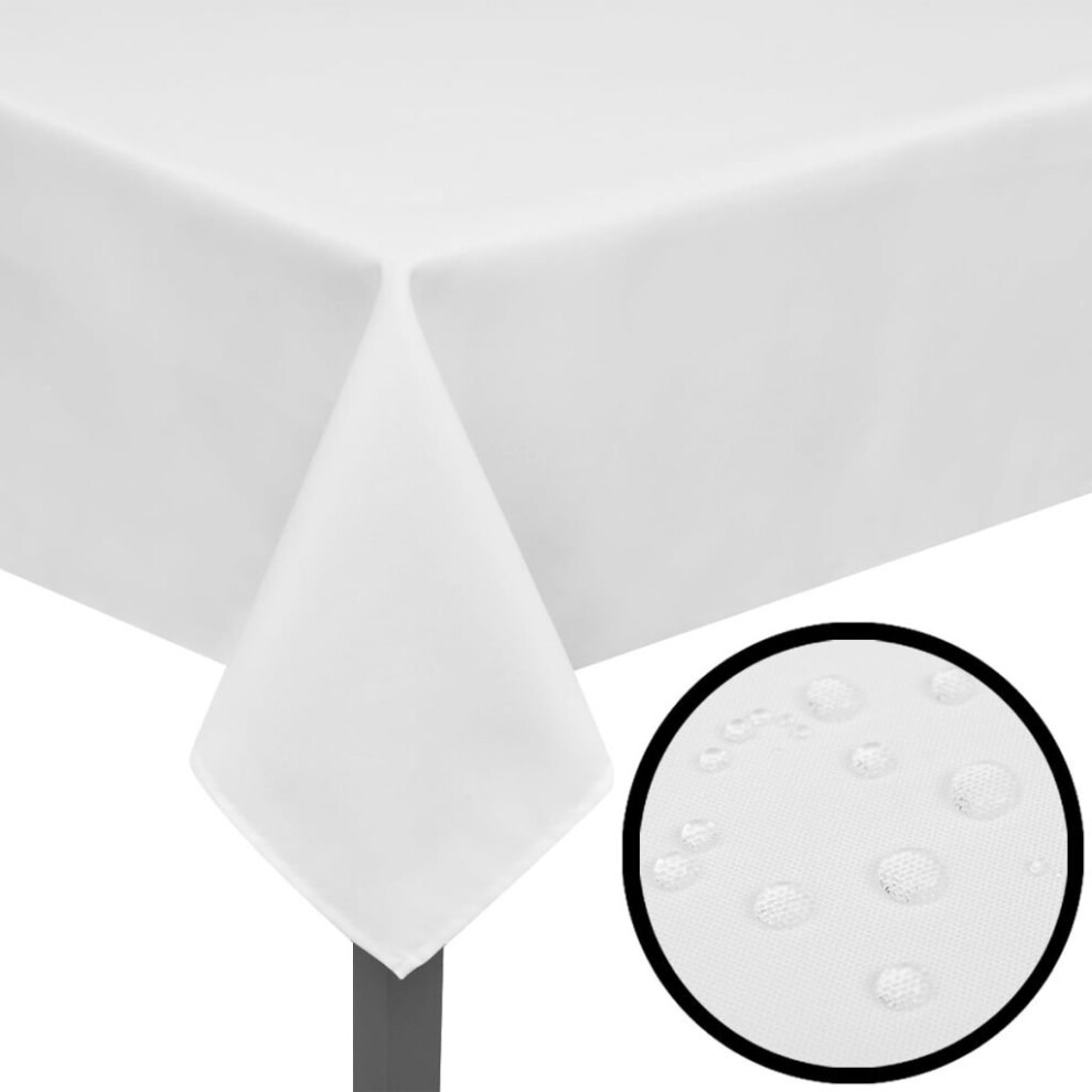 5 Tablecloths White 130 x 130 cm