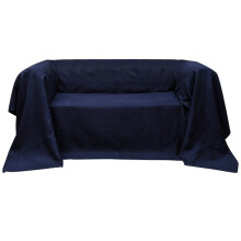 vidaXL Micro-suede Couch Slipcover Navy Blue 270x350cm Sofa Cover Protector