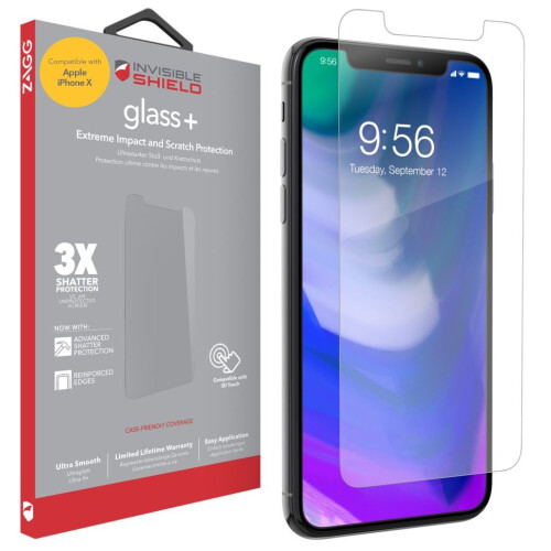 Zagg InvisibleShield Glass+ Screen Protector for Apple iPhone X - Clear (200101013)
