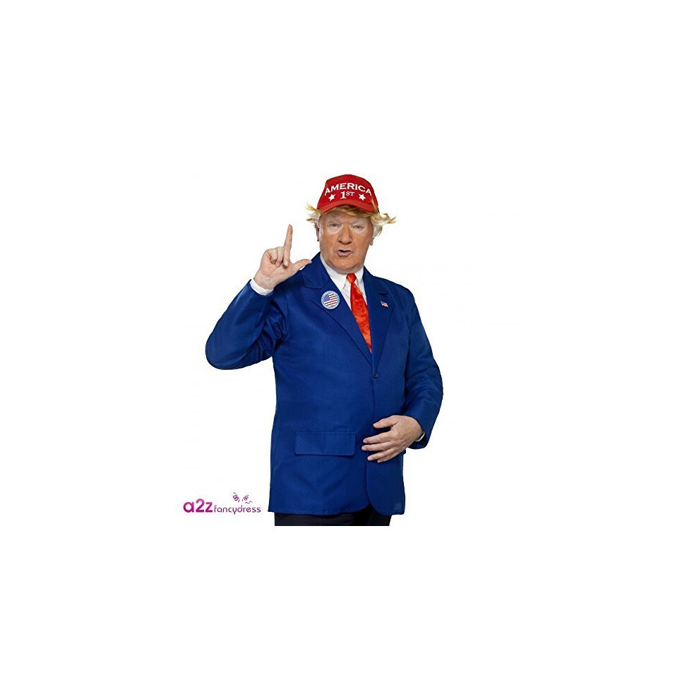 Smiffy's Mens Halloween American President Fancy Dress Costume - Donald Trump - Mens Donald Trump American President Costume Adult Fancy Dress Outfit