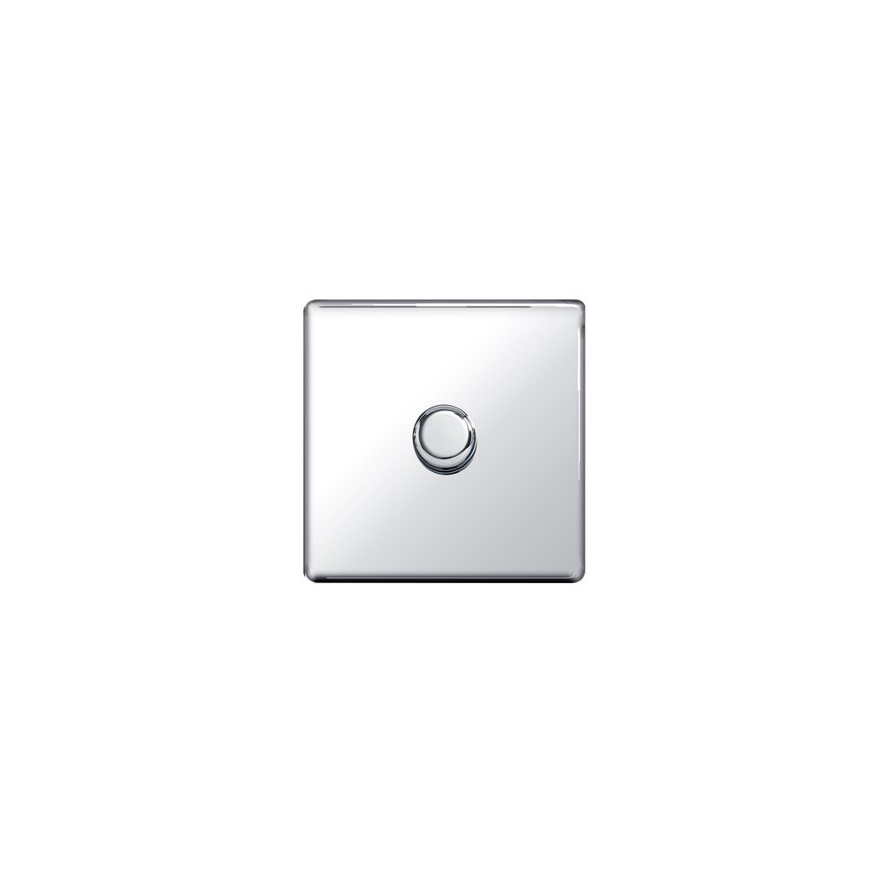 Screwless Flat-Plate - 1 Gang 400W Dimmer Switch - Polished Chrome 5050765005616