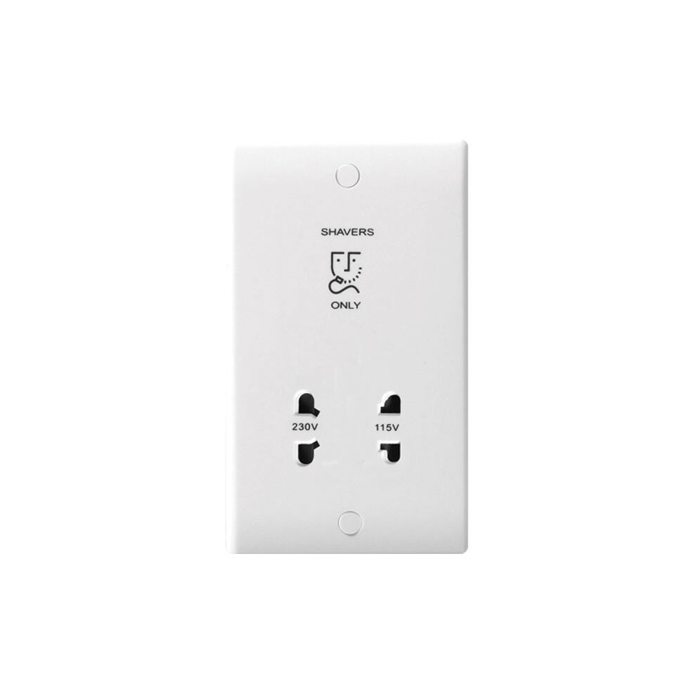 Bg Electrical 820 Nexus White Dual Voltage Shaver Socket 115/230V 5050765002714