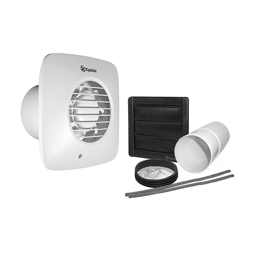 Xpelair DX100S Standard Square Extractor Fan With Wall Kit - 93025AW