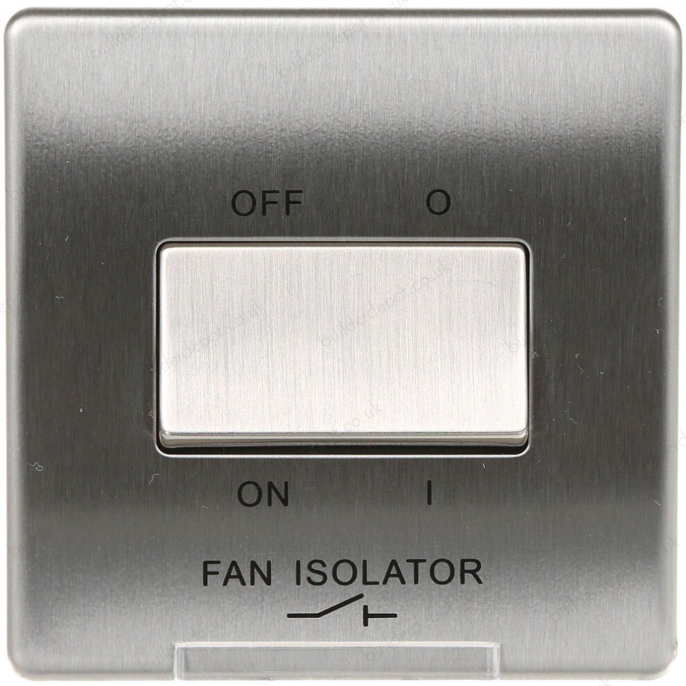 Bg Nexus Flat Plate Screwless 10Ax Plate Switch 3 Pole Fan Isolator Brushed Steel 5050765006156