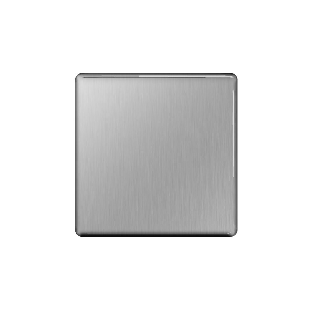 Bg Flatplate Screwless 1 Gang Blank-Plate Brushed Steel 5050765006118
