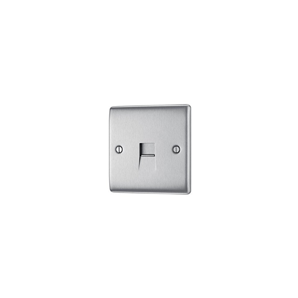 Bg Nexus Metal Brushed Steel Single Rj11 Telephone Socket - Nbsrj111 5050765019095
