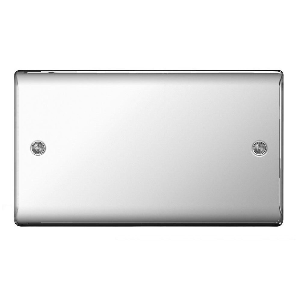 Bg Electrical Npc95 Nexus Metal Polished Chrome 2 Gang Blank Plate 5050765019927