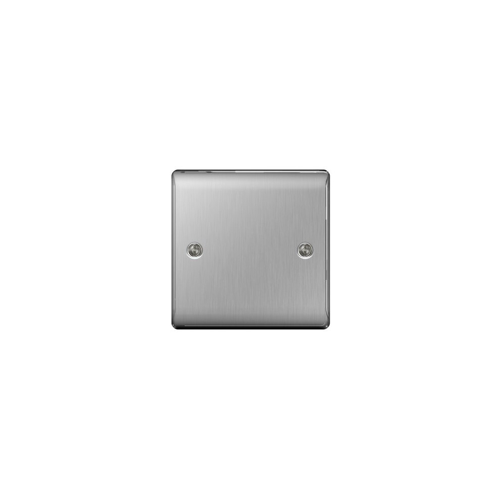 Nexus Metal Brushed Steel Single Blank Plate 5050765018807