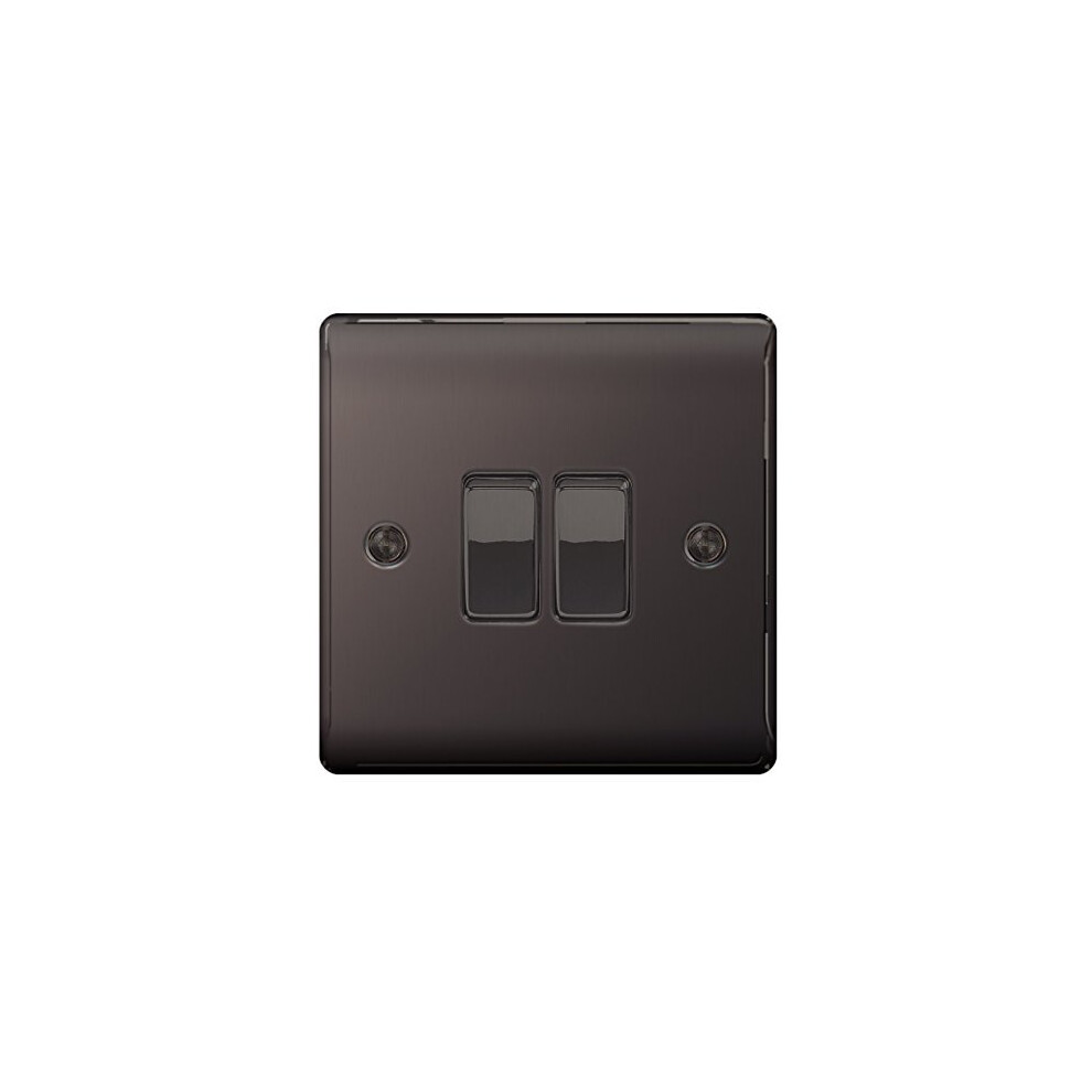 NEXUS METAL BLACK NICKEL DOUBLE SWITCH, 10AX 2 WAY