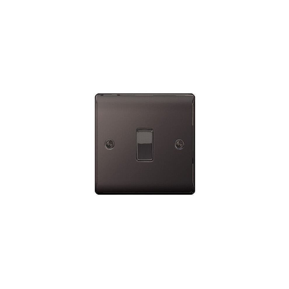 Bg Nexus Metal Black Nickel 10Ax Plate 1Gang 5050765023139
