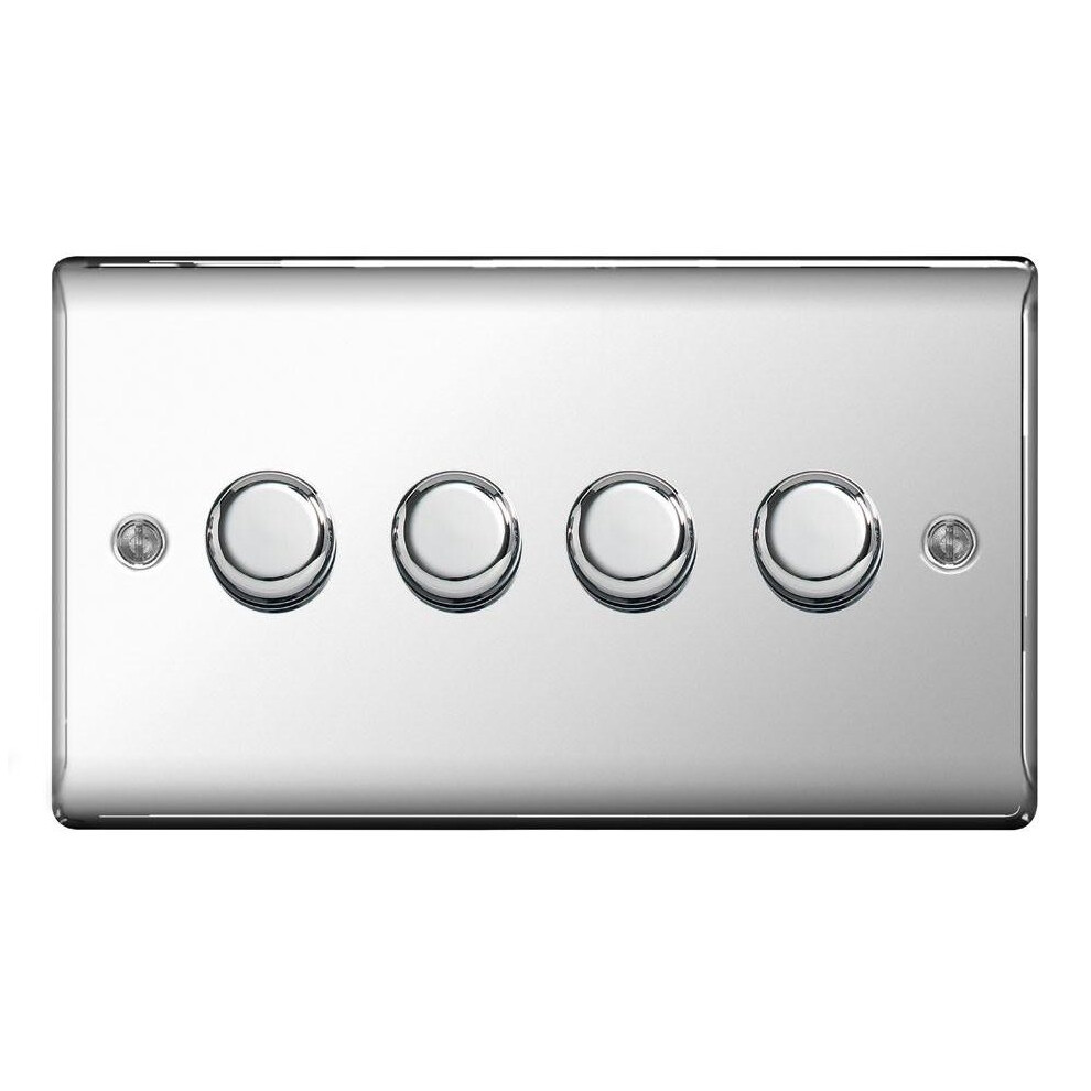Masterplug 4 Gang 2 Way 400 W Polished Chrome Dimmer Switch 5050765020251