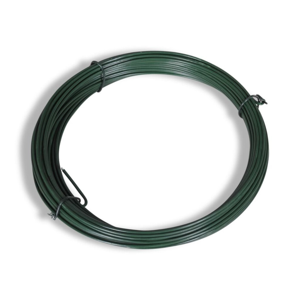 vidaXL Fence Binding Wire 25m 1.4/2mm Steel Green Outdoor Mesh Tie Rope Roll