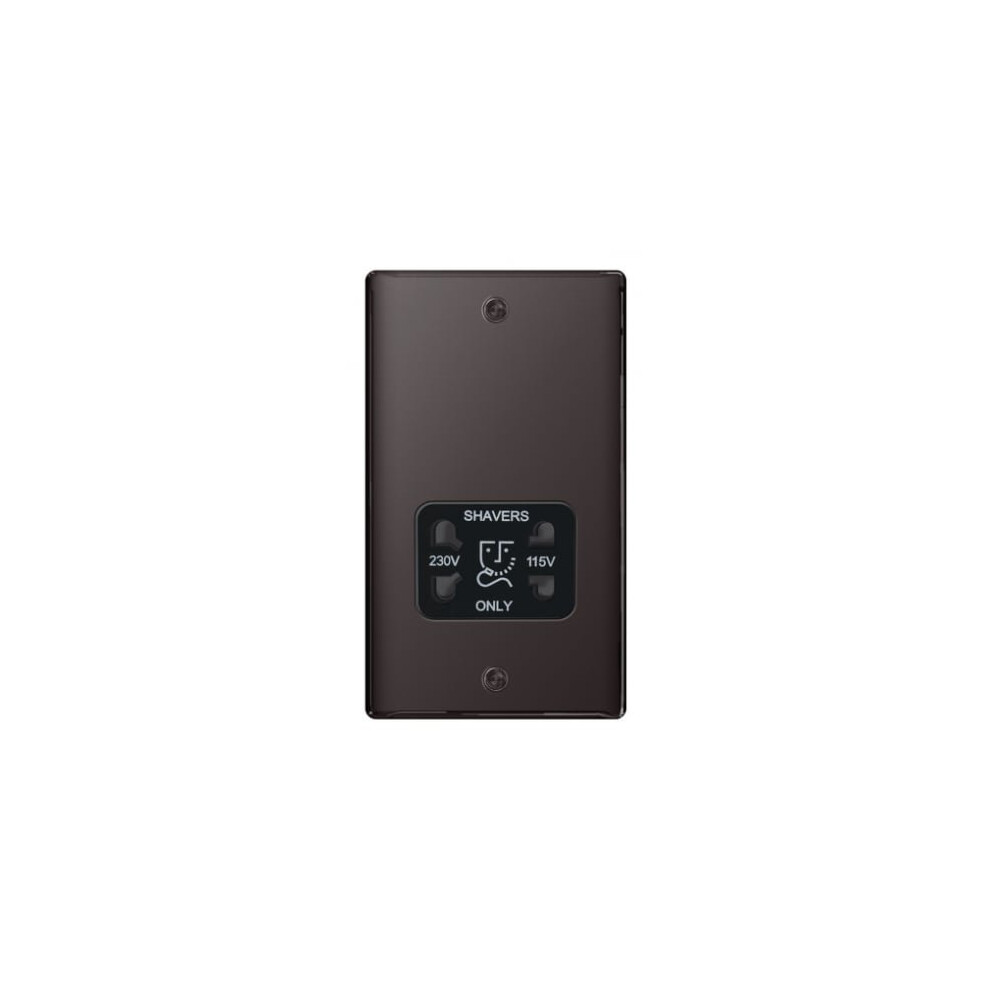 Bg Nexus Metal Shaver Socket 115/230V Dual Voltage Black Nickel 5050765023474
