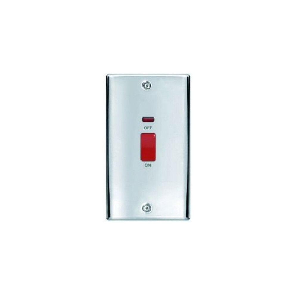 NEXUS METAL POLISHED CHROME 45A RECTANGULAR COOKER CONTROL UNIT, WITH POWER INDICATOR