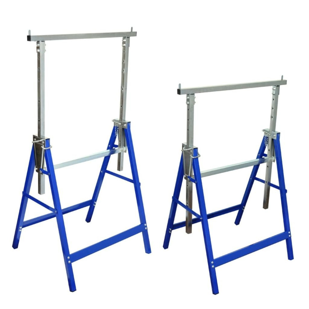 vidaXL 2x Scaffolding Trestles Tower Ladder Work Table Folding Legs Support