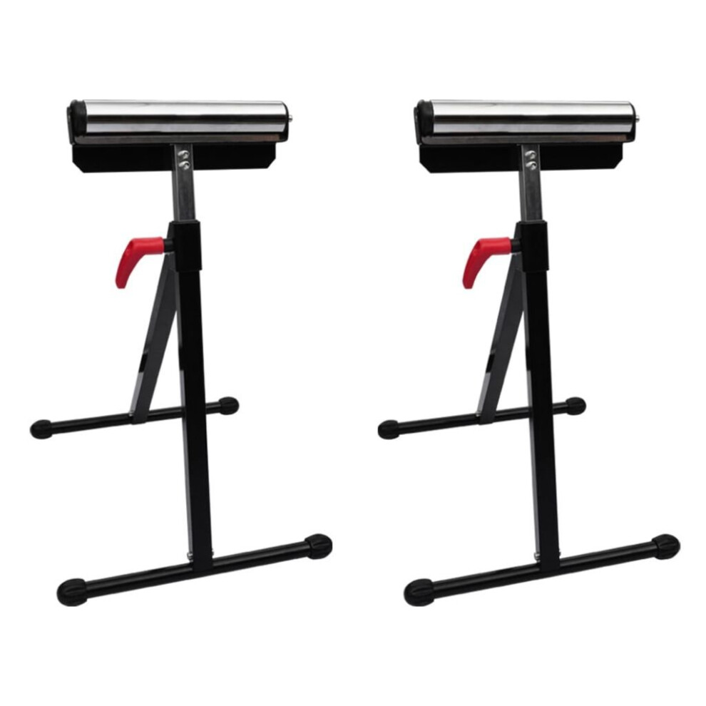 vidaXL 2x Adjustable Roller Stand 67-101cm Scaffolding Foldable Support Holder