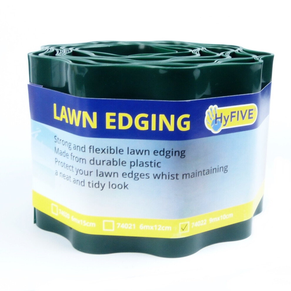 Hyfive Green Lawn Edging - 9m x 10cm | Garden Border Edging