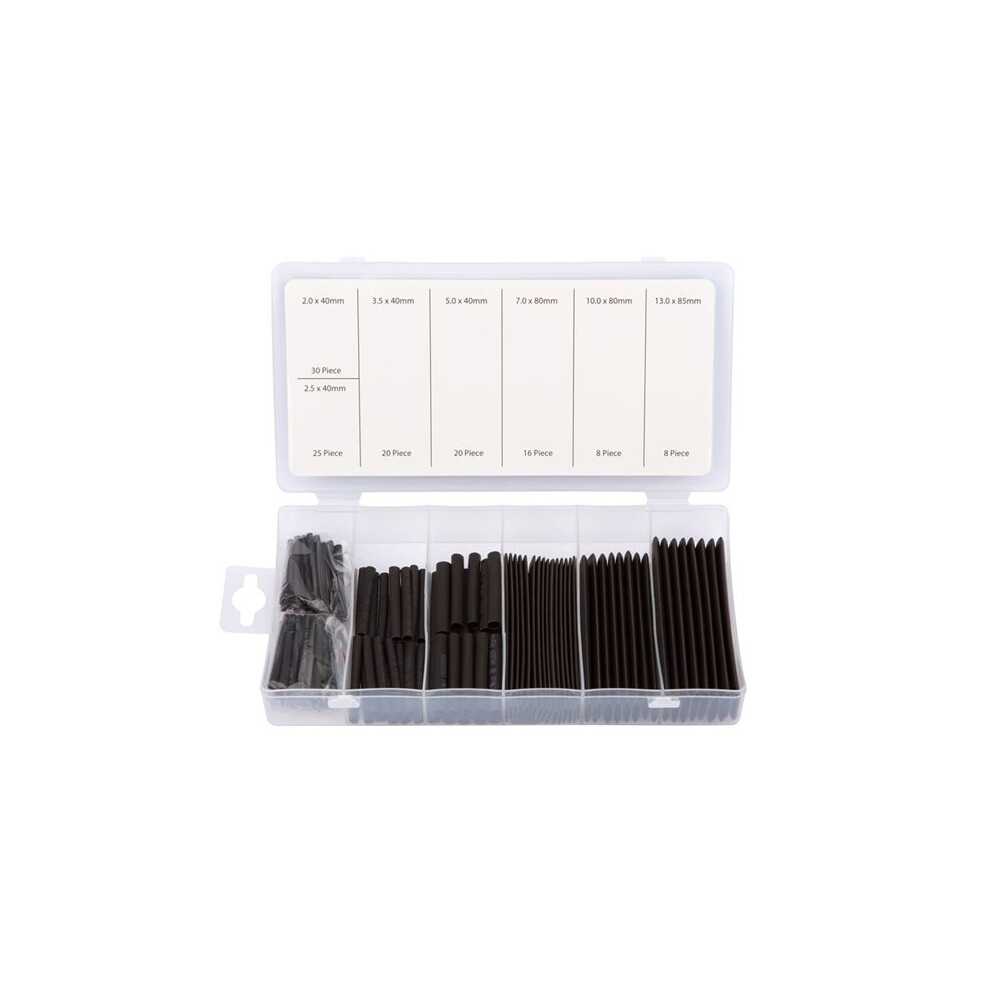 Heat Shrink Tubing Sleeving Black Assorted 127pc Electrical Insulation Wire Wrap