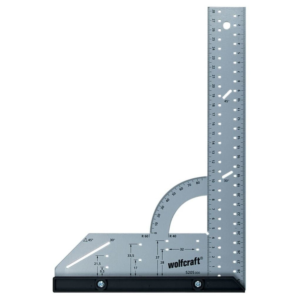 wolfcraft Universal Square 300mm Angle Measuring Scale 90Ruler Tool 5205000