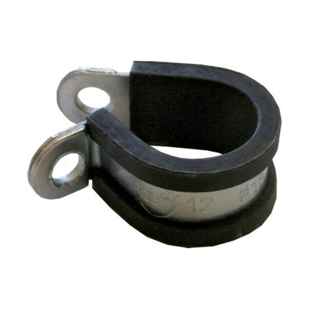 (10 Pack, 21Mm) Boltstore P Clips Rubber Lined Hose Pipe Clamp Cable Zinc Plated Steel 9101000027989