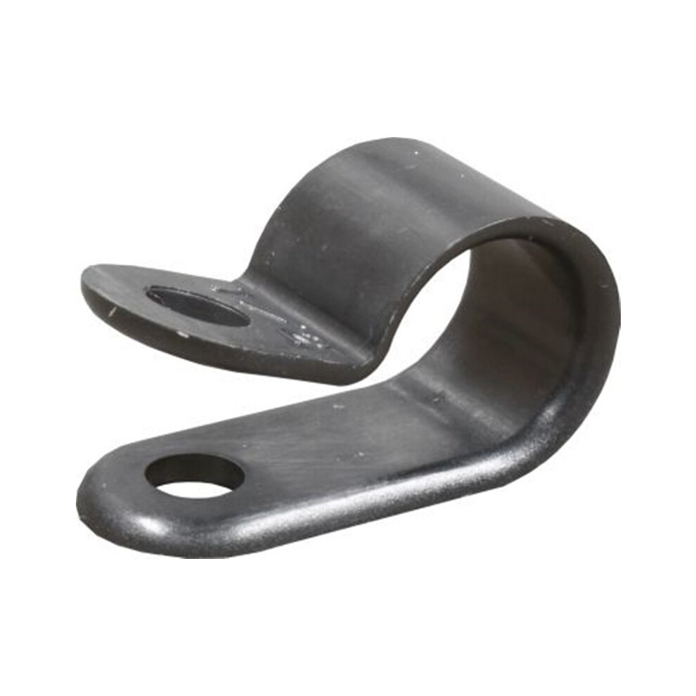 (10 Pack, 13.8mm (9/16?)) Boltstore Nylon P Clips For Wire Cable Conduit Tubing Sleeving etc Plastic Black