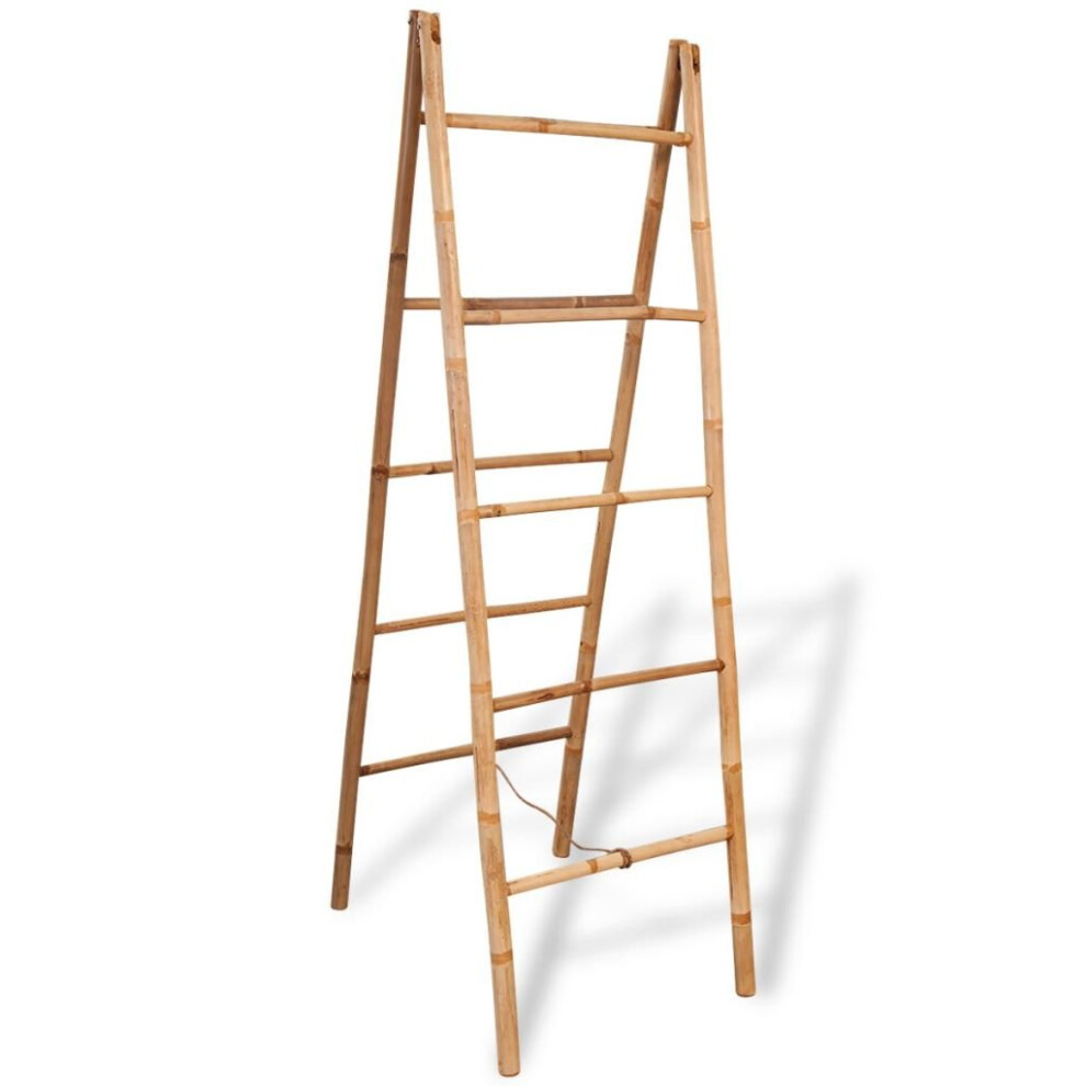 Vidaxl Double Towel Ladder With 5 Rungs Bamboo 50X160 Cm Bathroom Rack Holder