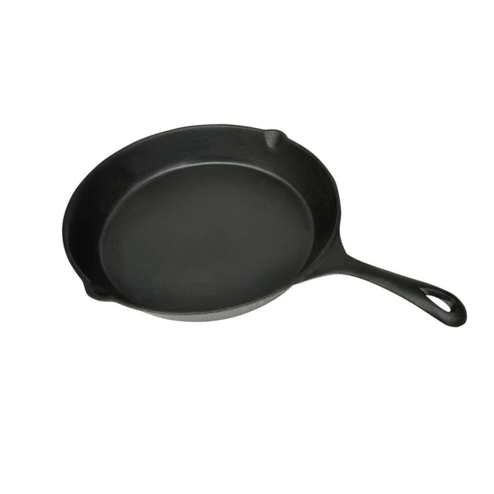 XL Bbq Grill Fry Pan Cast Iron 30cm Round Barbecue Kitchen Barbeque