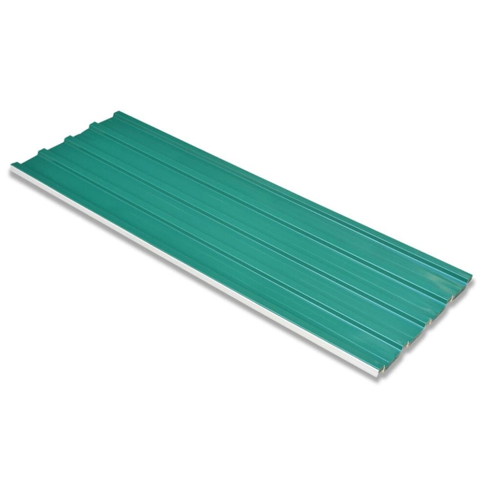 vidaXL Roof Panels 12 pcs Galvanised Steel Green