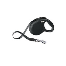 Flexi New Classic Retractable Lead Tape, Extra Small, 3m, 12kg, Black - Tape -  tape classic lead flexi dog new retractable 3m small 12kg extra puppy