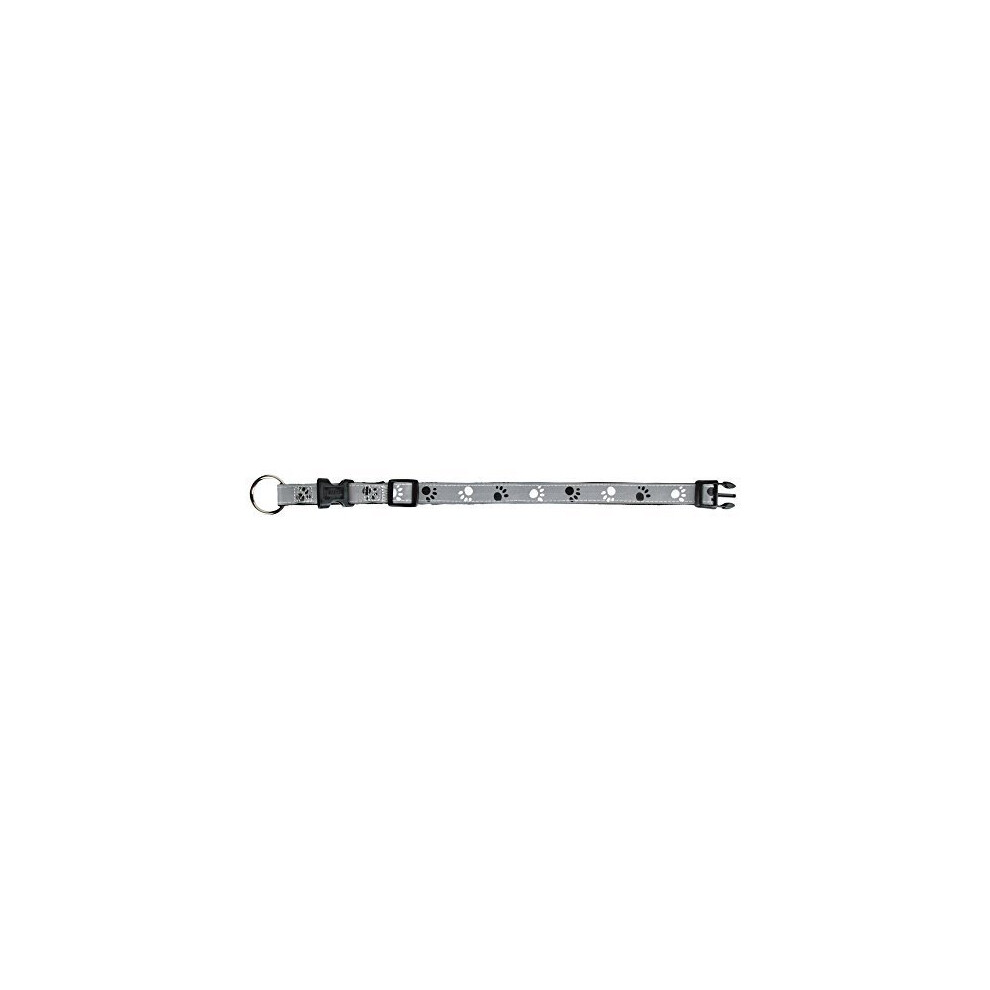 Trixie Silver Reflective Dog Collar, Size: M-L: 35-55Cm/20Mm, Black/Grey - Silver Collar Reflect Sizes Dog Various New Grey Paws 4 Silver,Grey