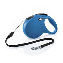 Flexi Classic Cord Extending Lead Blue Medium 8m 20kg - Dog Retractable New Tape -  flexi cord classic lead dog retractable 8m medium new blue tape
