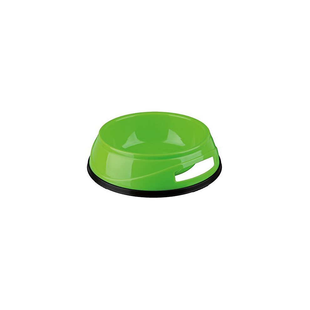 Trixie Plastic Dog Bowl With Rubber Base Ring, 12cm Diameter - Cat Various -  plastic bowl trixie dog cat various sizes new heavy cats kittens dishes