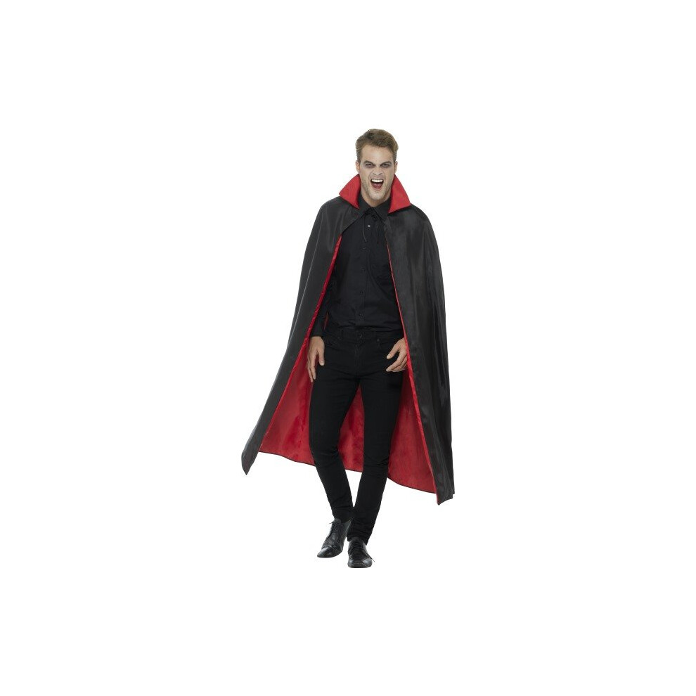 Smiffy's 46881 Reversible Vampire Cape (one Size) - Mens Fancy Dress Costume -  reversible vampire cape mens fancy dress costume black red dracula