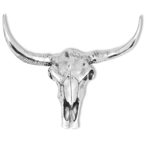 VidaXL vidaXL Skull Head Home Decoration Art Hanging Wall-Mounted Aluminium Silver