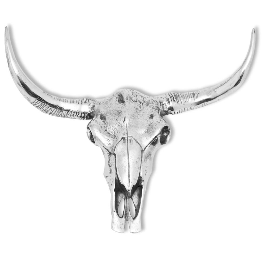 vidaXL Skull Head Home Decoration Art Hanging Wall-Mounted Aluminium Silver