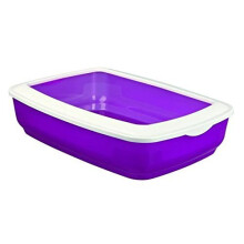 Trixie Mio Cat Litter Tray With Rim, 43 x 32 x 12cm - Rim Coloured Easy Wash - trixie litter tray cat rim coloured easy wash plastic kitten toilet