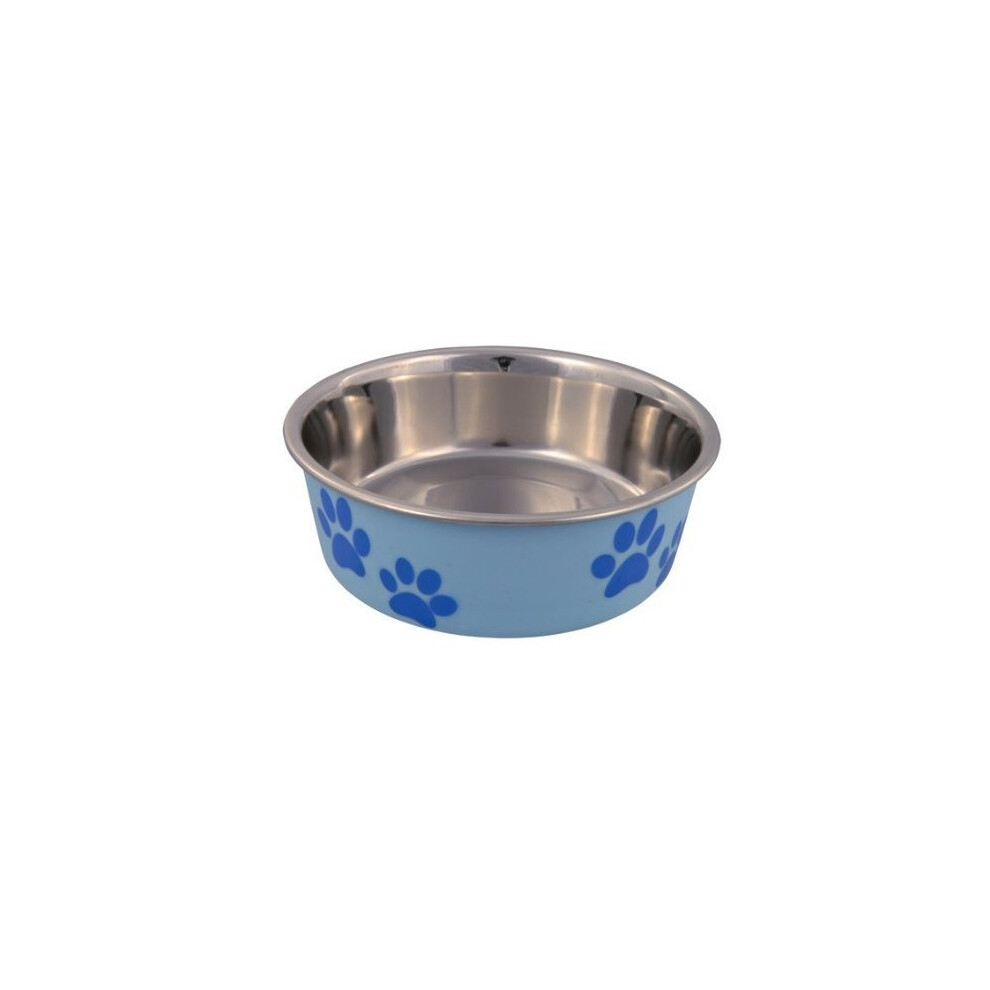 Trixie Stainless Steel Bowl With Plastic Coating, 21cm Dia - Coating Dog 21cm -  stainless steel bowl trixie plastic coating dog 21 cm dia new pet