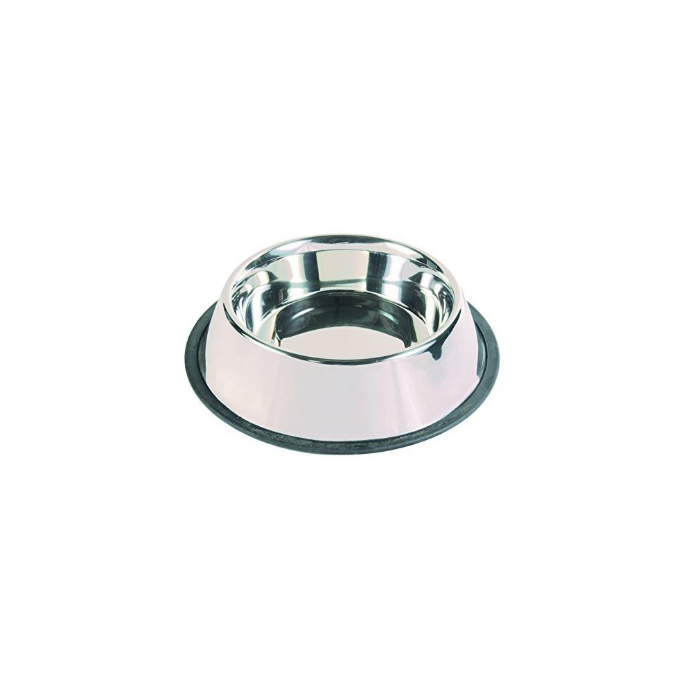 Trixie Stainless Steel Bowl With Rubber Ring 2.8 Litre - 28 Bowel -  stainless steel trixie 28 rubber ring bowel litre bowl