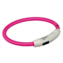 Trixie Flash Light Ring - Dog Safety Collar - Usb Pink (45cm) - Sizes 3 Up - usb ring trixie dog light sizes collar 3 pink flash up flashing