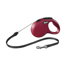 Flexi Classic Red Small Corded Dog Lead 5m 12kg - Cord Retractable New Tape -  flexi dog classic lead cord retractable 5m new small red tape 12kg