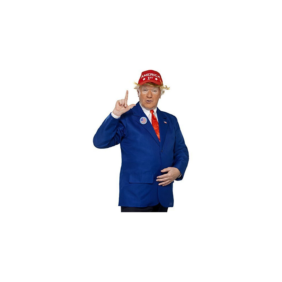 Smiffy's Mens Halloween American President Fancy Dress Costume - Donald Trump - Mens Donald Trump American President Costume Adult Fancy Dress Outfit Multicolor