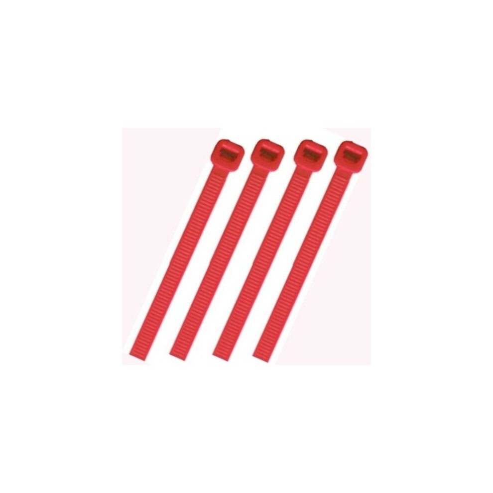 (25 Pack, 300X4.8mm) Nylon Cable Ties Cable Wrap Zip Ties Red Choose Size & Quantity 5060439102718