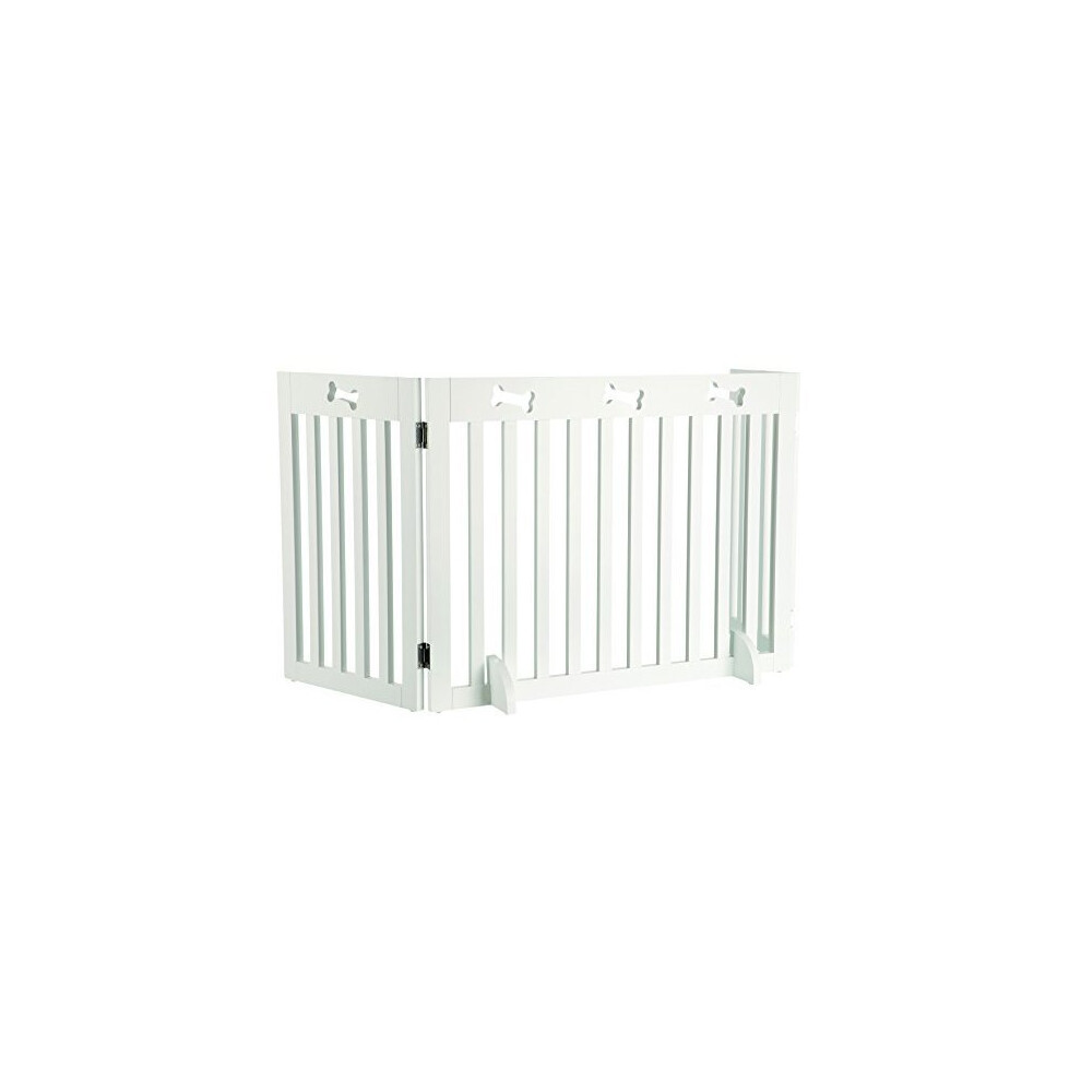 Trixie 3-parts Gate For Dog, 82-124 Ã 61 Cm, White - Dogs Barrier 82124cm New -  trixie dogs barrier 82124 cm new