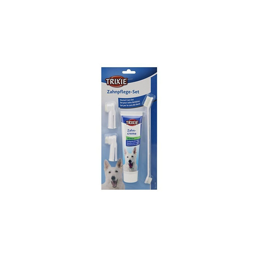 Trixie 2561 Dental Care Kit, Dog - Mint Toothpaste Toothbrush Finger -  dog dental care trixie 2561 mint toothpaste toothbrush finger