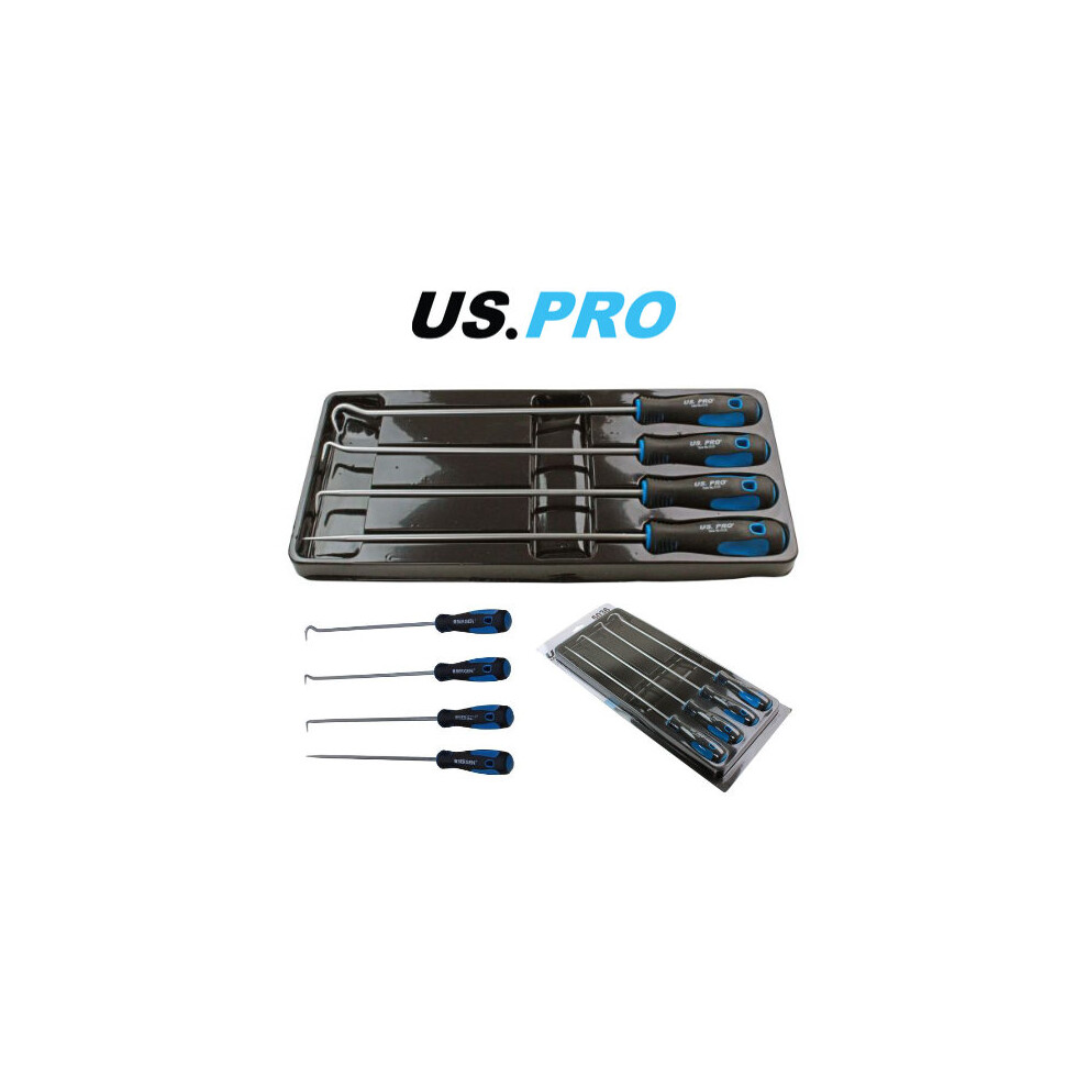 US PRO 4pc Long Pick And Hook Set Removal Tool - Length 380mm 5036