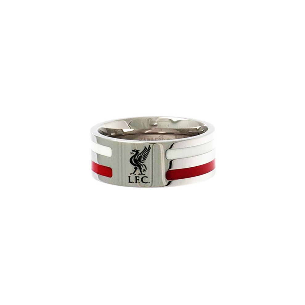 Liverpool F.c. Colour Stripe Ring Medium Official Merchandise - Fc Stainless -  liverpool ring colour stripe medium fc stainless steel football-image-OPC-PDFRYP-NEW