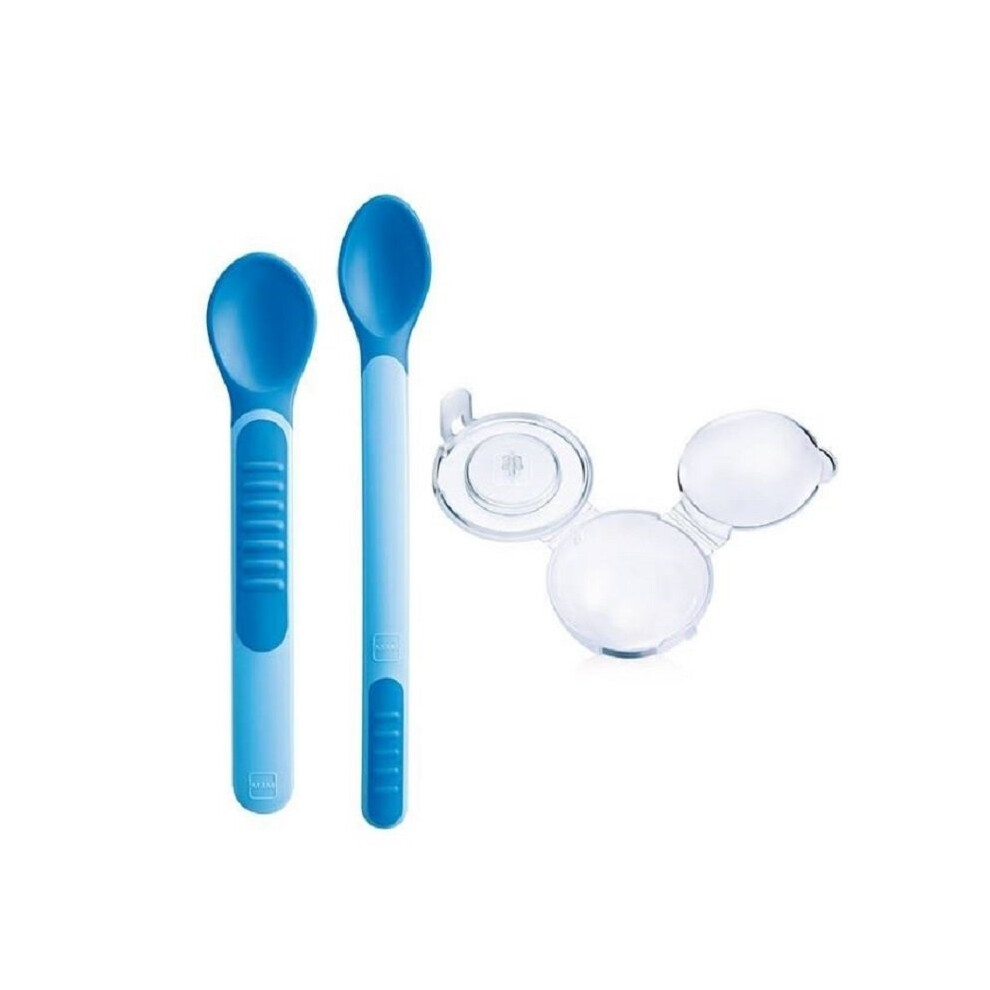 MAM Heat Sensitive Spoon & Cover Blue 6+ Months